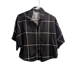💥 SHEIN Black & White Square Crop Top M (6)